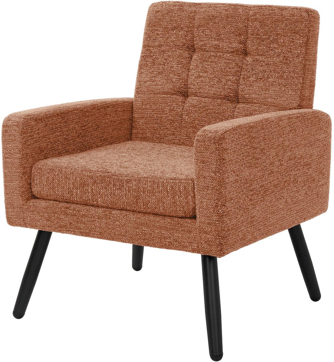 ML-Design | Fauteuil met armleuningen 66,5 x 80 x 63,5 cm, stalen frame/geweven structuur, rood, relaxfauteuil, leesfauteuil, gestoffeerde fauteuil, tv-fauteuil voor de woonkamer