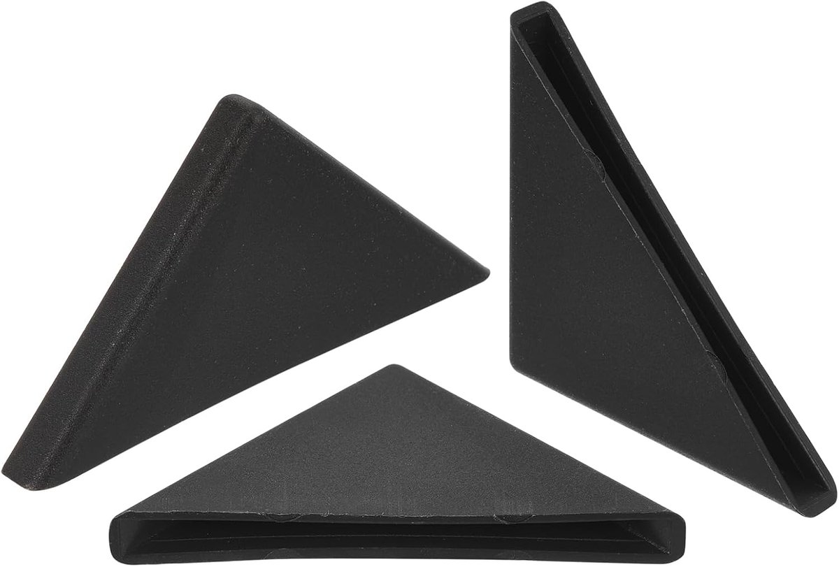 SnelShoppen - 50 Stuks Hoekbescherming van Plastic 3 x 50 mm - Eckenbescherming voor Glas, Spiegels, Tegels, Zwart, Veiligheid voor Kinderen en Huisho