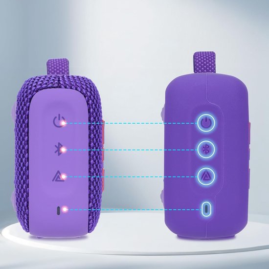 SnelShoppen - Silicone Hoes voor Draadloze Bluetooth Speaker - Perfecte Pasvorm voor JBL Go 4 - Schokbestendig en Beschermend - Paarse Siliconen Case van Snelshoppen — afbeelding 2