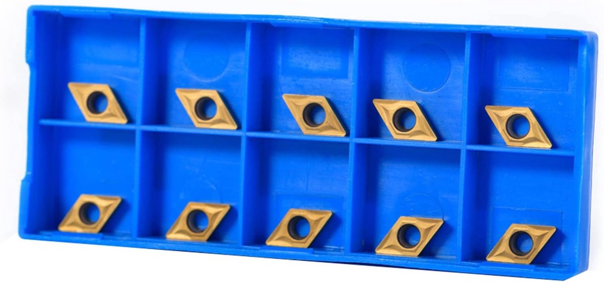 SnelShoppen - 10 Stuks Carbide Snijplaten CNC Tips Insertset voor Draaiwerkzaamheden met Opbergdoos voor Staal en RVS