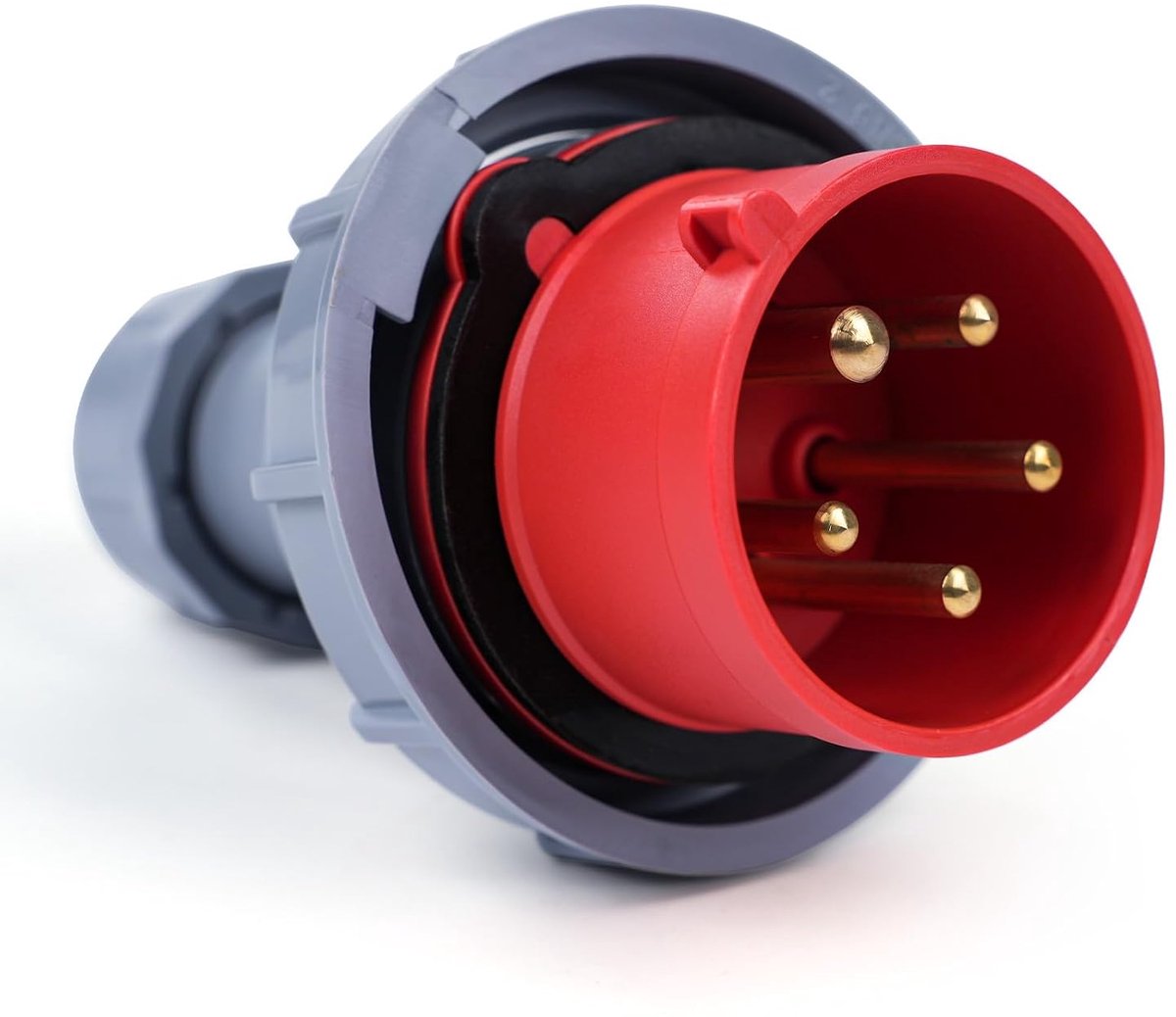 SnelShoppen - CEE Stekker 16A/415V 5-Pin Industriële Stekker 3P+N+E IP67 Waterdichte Stekker en Stopcontact, Weerbestendig, Voor Buiten, Rood
