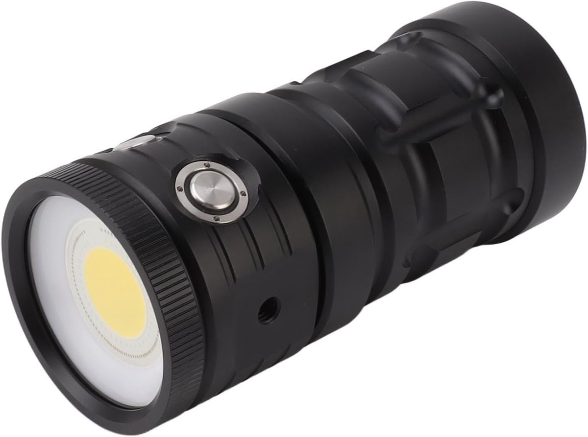SnelShoppen - Duiklamp 18.000 Lumen, Waterdichte Onderwater Zaklamp tot 100 Meter, Oplaadbare Onderwater Verlichting met 3 Modi voor Nachtduiken, Wate