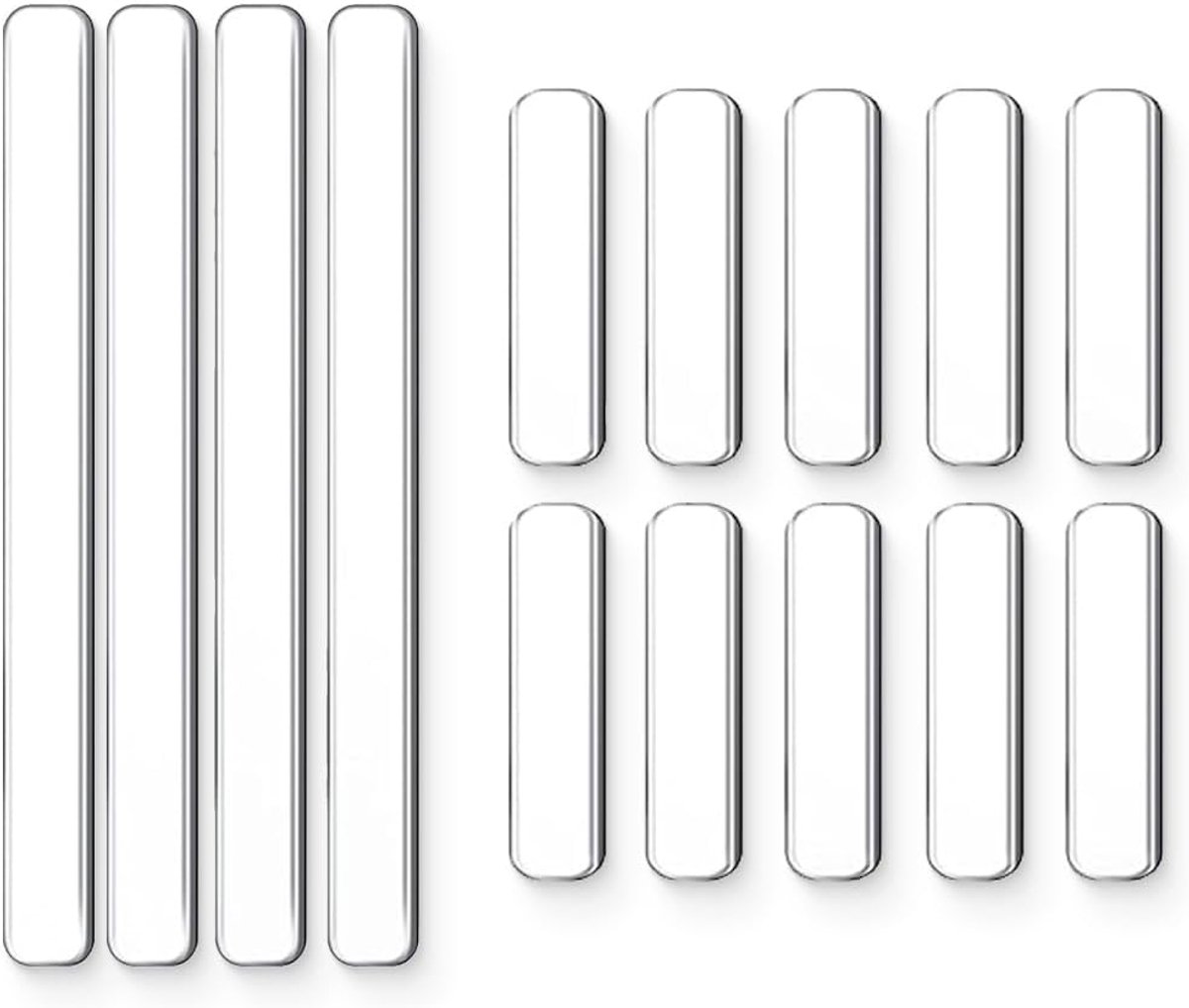 SnelShoppen - Pack van 14 Transparante Silicone Beschermers - Schokabsorberende Meubelstoppers voor Deuren, Laptops, Laden - 4 Rectangular en 10 Klein