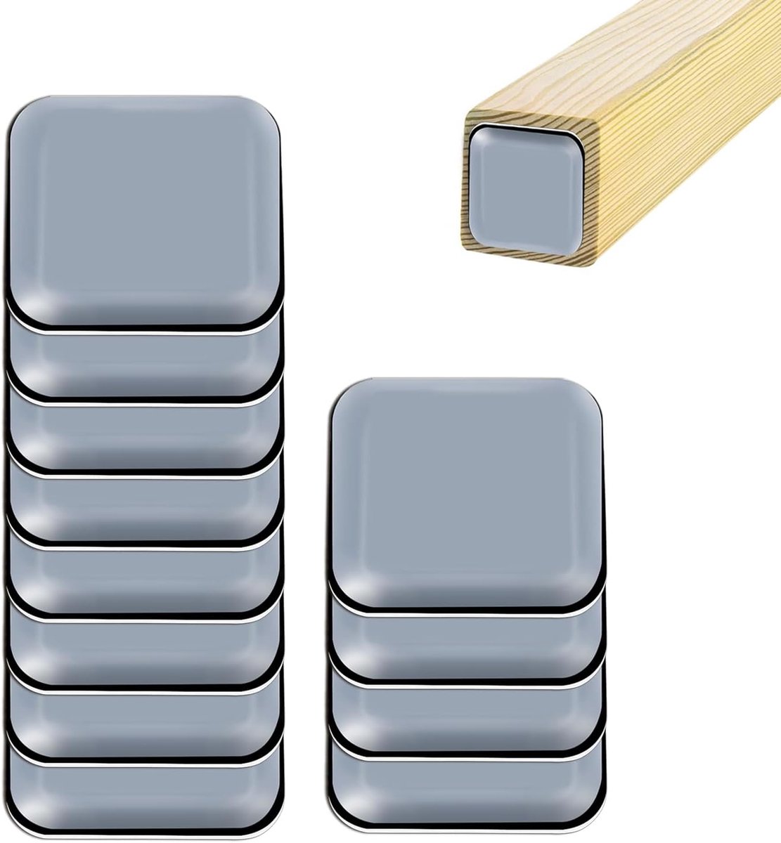 12 stuks Zelfklevende Meubelglijders Vierkant 40x40mm PTFE voor Zware Meubels en Bescherming van Vloer