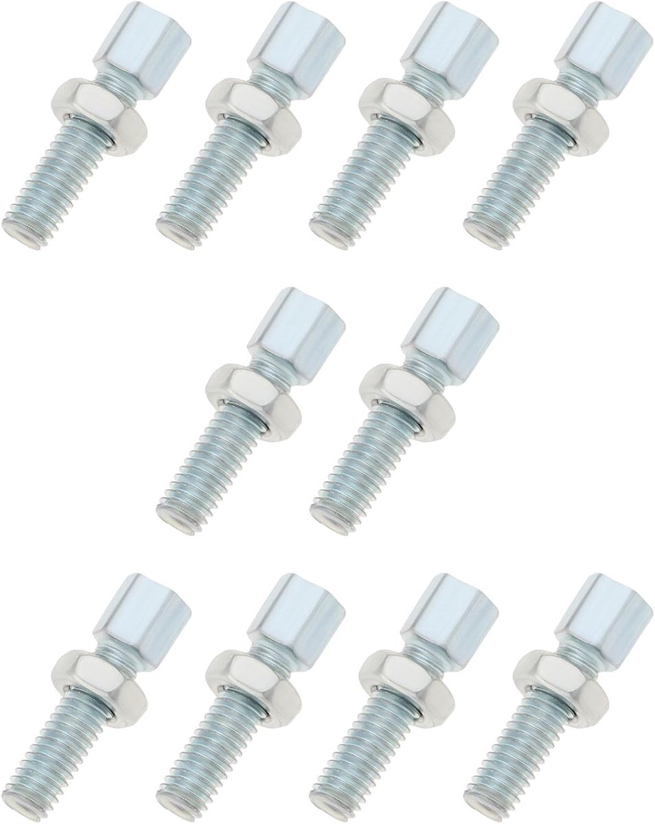 SnelShoppen - 10 Stuks M6 x 20mm Gas- en Remkabel Afstel Bouten met Moer voor Fiets - Duurzaam IJzer - Precisie Verstelbaar - Essentieel voor Optimale