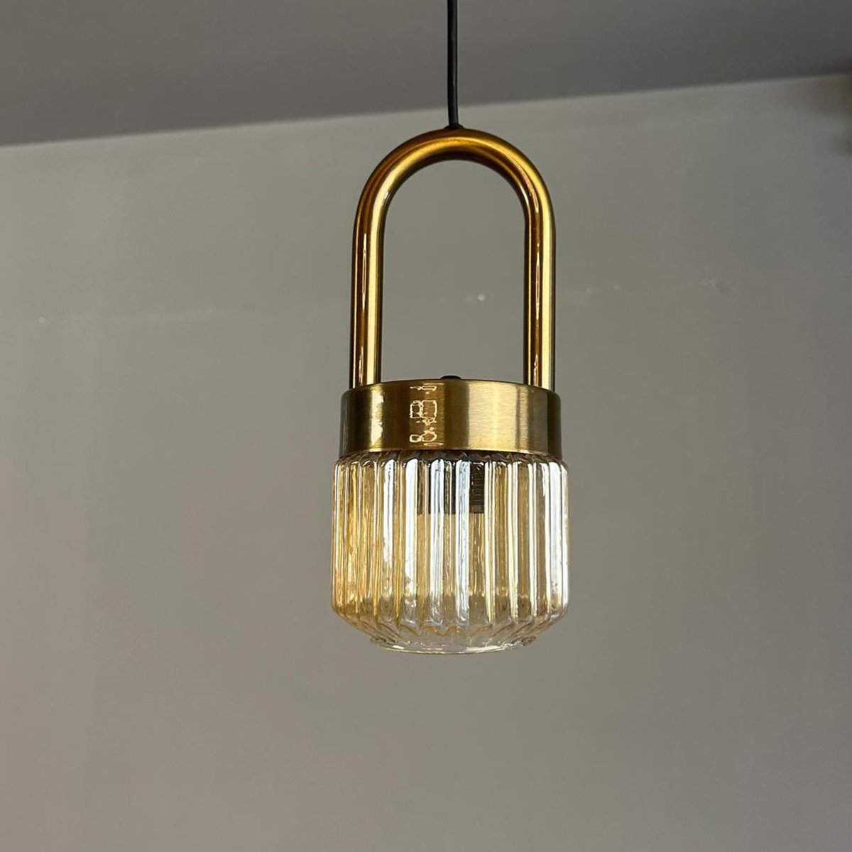 Bamyum Jerno hanglamp Ø11 cm, hanglamp vintage, industrieel van metaal en glas E27, woonkamerlamp hangend, eettafel, keukenlamp