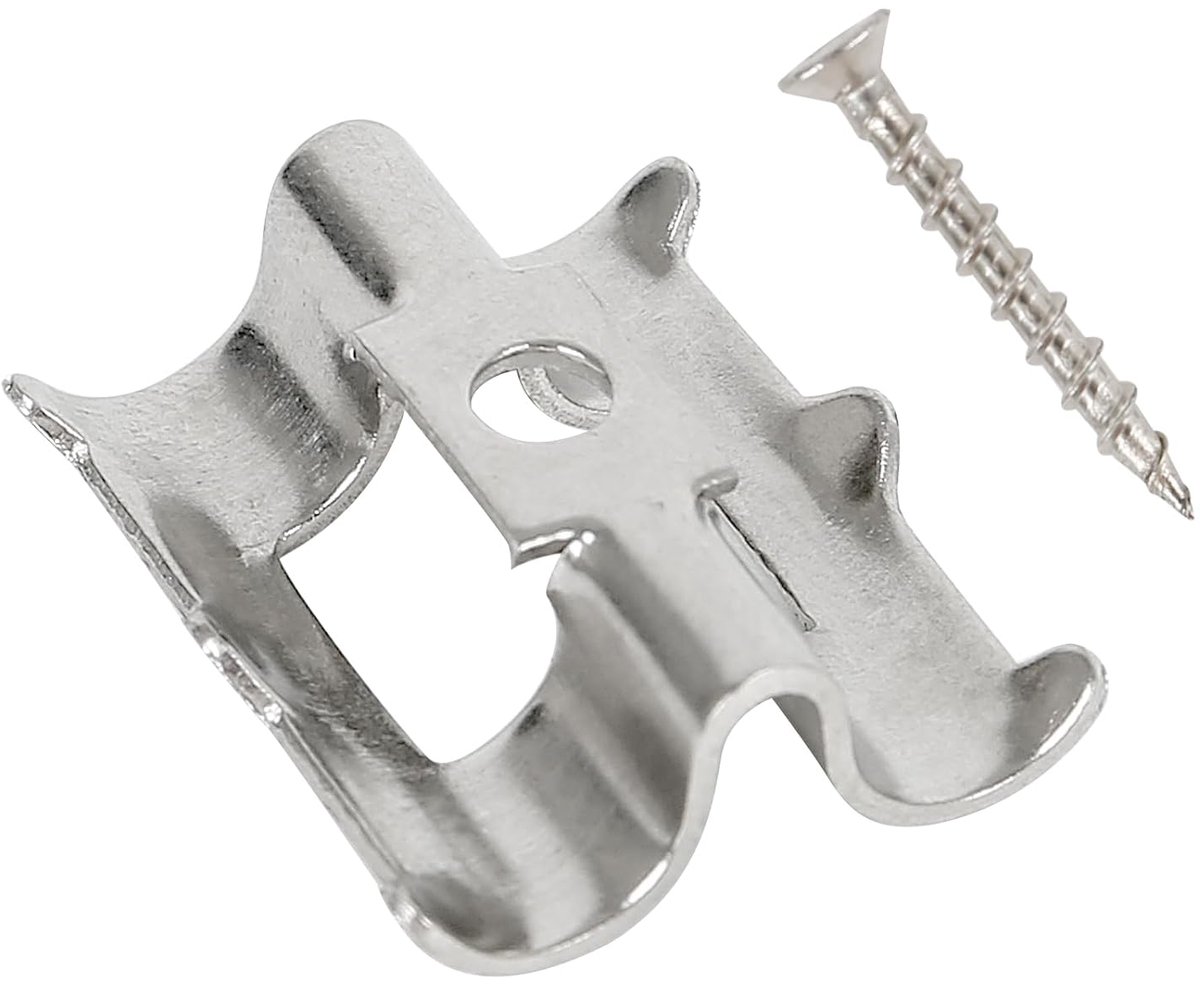 SnelShoppen - Bevestiging voor Terrasschroeven, 7 mm, WPC Clips, RVS, Verborgen Ruimte, Clips met Schroeven, Montageclips voor Bamboe Hout Onderzijde