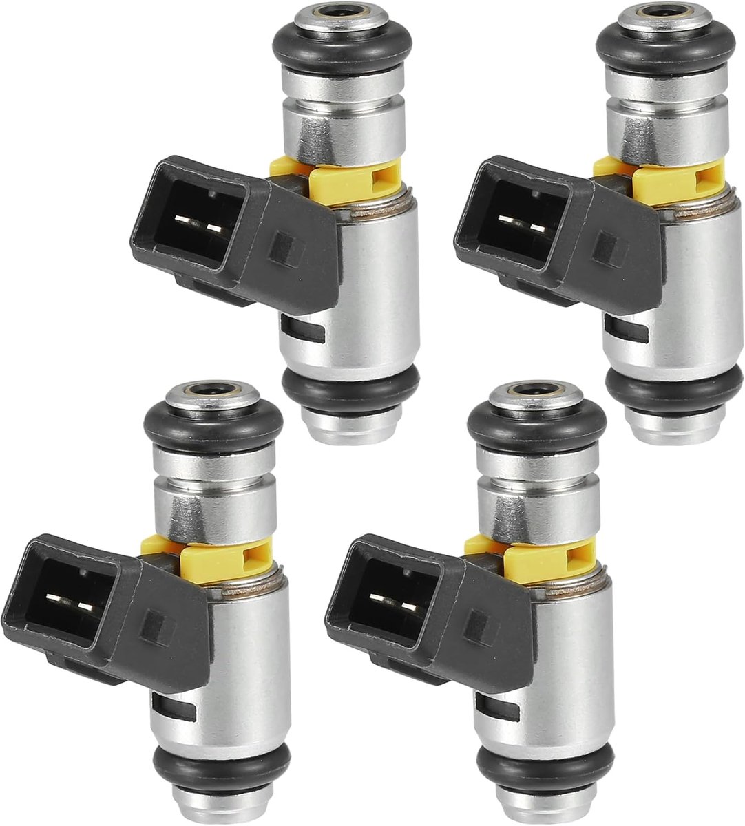 SnelShoppen - Brandstofinjectoren Set 4 Stuks voor Alfa Romeo MiTo en Fiat Panda 1.2/1.4 - Vervangingsonderdelen 71724544/71724545 Zwart
