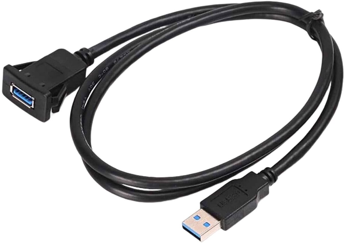 USB 3.0 Dash Cable Flush-Mounted Bus Adapter Socket Extension Cable for Car Motorcycle - ShopVlot