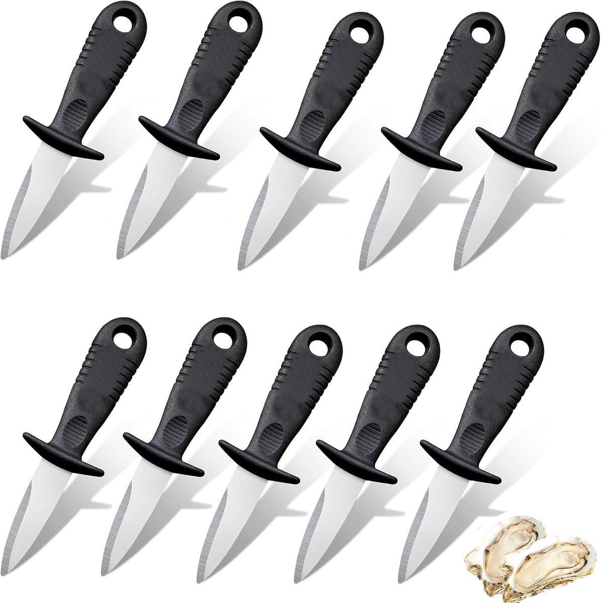 ZAHD 10 Pieces Oyster Opener Oyster Knife Stainless Steel for Oysters, Shellfish and Mussels - ShopVlot