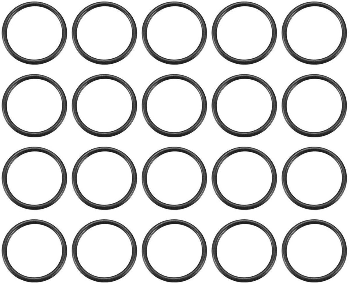 SnelShoppen - 20 Stuks Nitril Rubber O-Ringen, 21mm Buitendiameter, 19mm Binnendiameter, 1mm Dikte, Sealing Ringen voor Loodgieterij, Auto Reparatie,