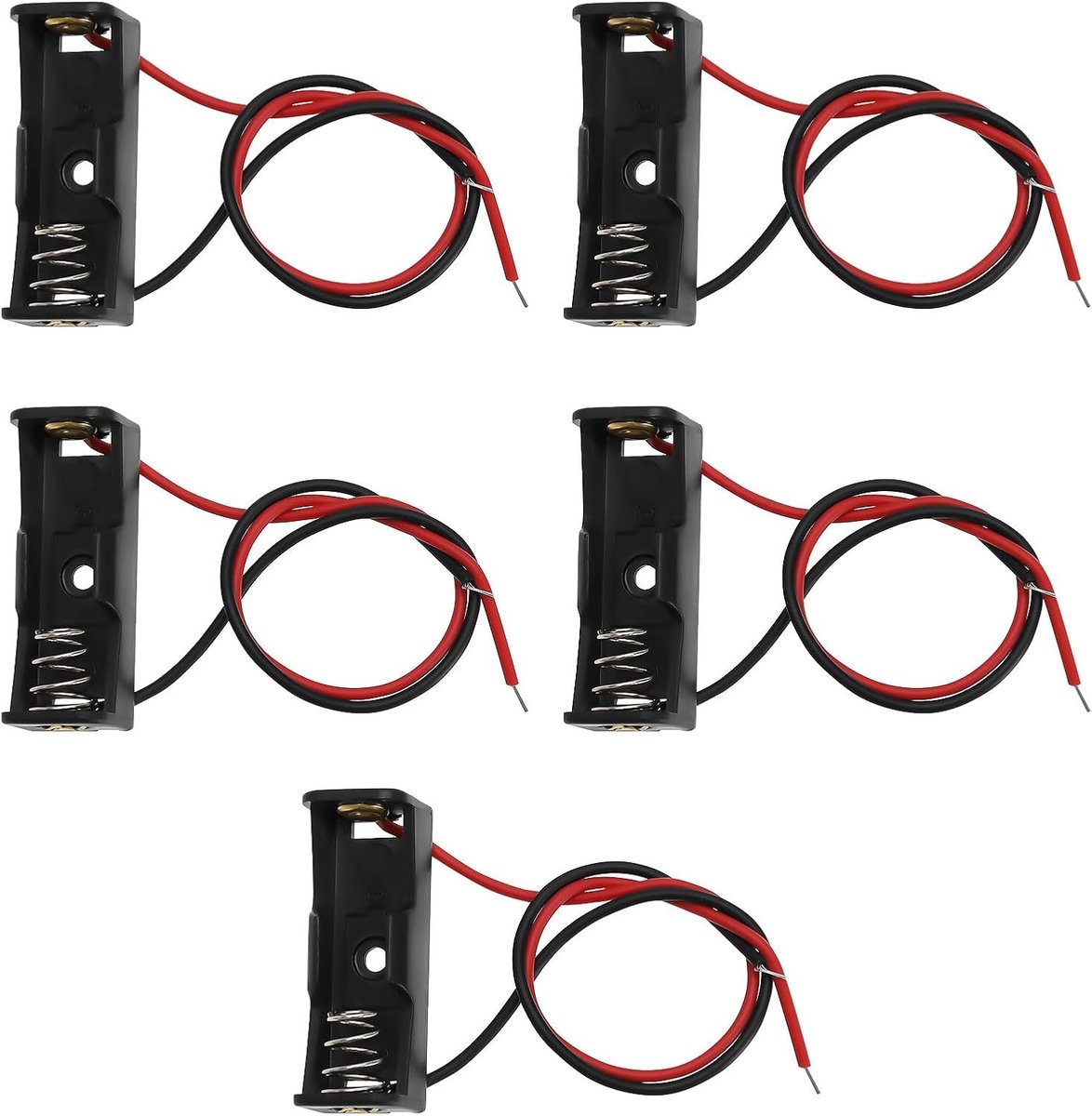 SnelShoppen - 5Pcs 12V A23L 23A Plastic Batterij Houder met Veerclip en Draadverbinding voor 1x A23 8LR932 MN21 V23GA LR23 - Compact en Draagbaar