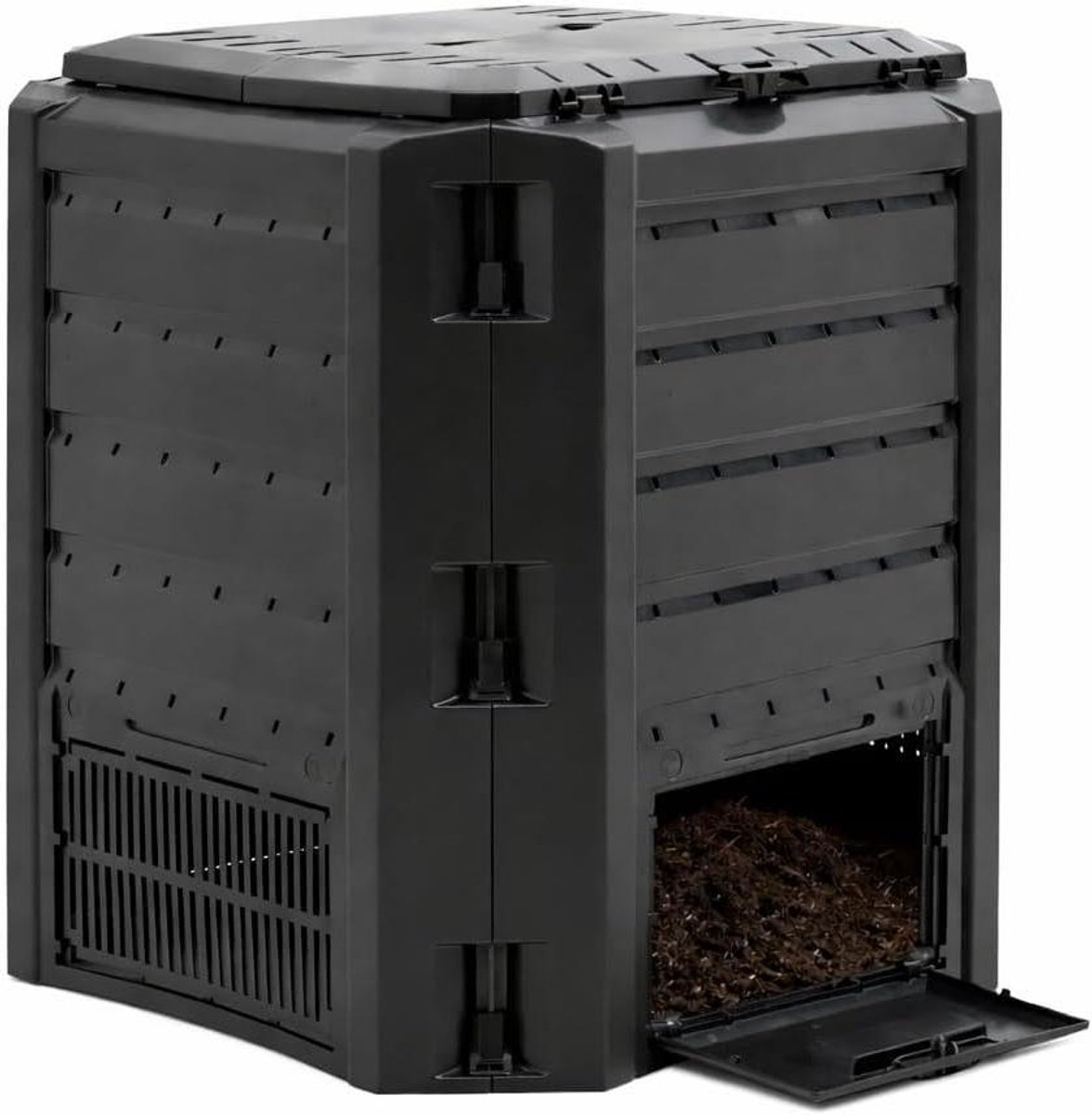 Compostbak - Composteerbak Tuin - Groenafval Verwerken - Snelcompost Systeem - 380 Liter - Zwart