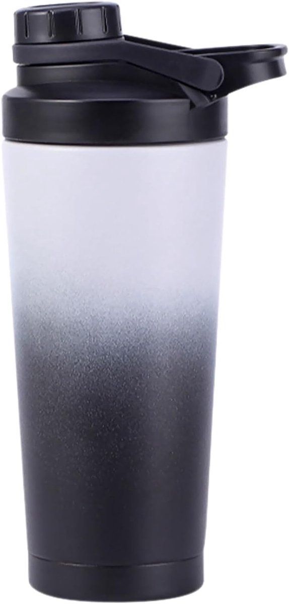 SnelShoppen - Shaker Protein Shaker met Zeef, Dubbelwandig RVS, Vacuüm Geïsoleerd, BPA Vrij, Robuust en 100% Levenslang Lekvrij voor Sport en Fitness