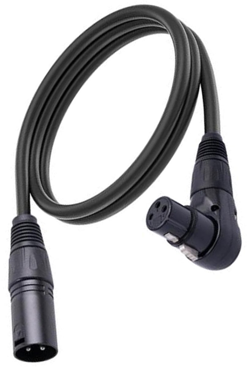 XLR Microphone Extension Cable, 90 Degree XLR Female To Straight XLR Male 3 Pin Microphone Cable, for Speaker, Mixer - ShopVlot