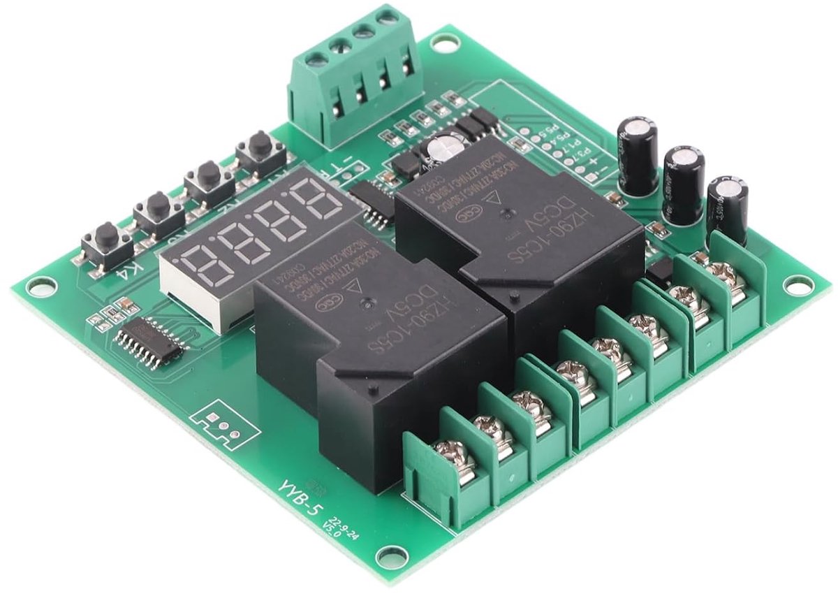 SnelShoppen - Motorcontroller 12V 24V YYB-5 met Timer Cyclus, Dubbel Relais en Hoogwaardige Koper Draad voor Elektronische Toepassingen