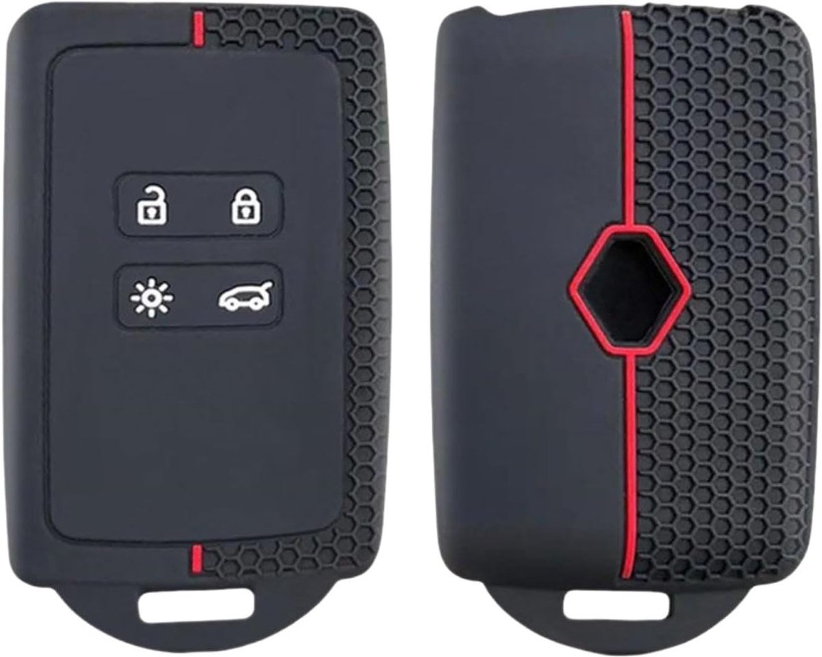 SnelShoppen - Silicone Autosleutel Cover voor Renault Austral Sleutelhanger - 4 Knoppen - Hoogwaardige Zachte Siliconen - Rood