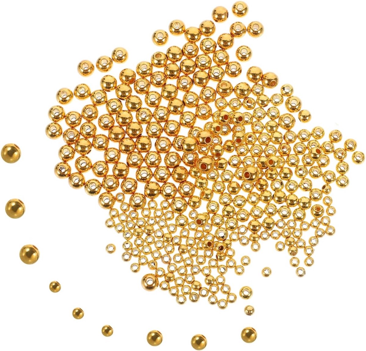 SnelShoppen - 300 Stuks Lures Vlieg Kralen Tungsten Ballen voor Het Monteren van Split Viskralen Gouden Kralen voor Zoutwater Visserij Mini Visgerei