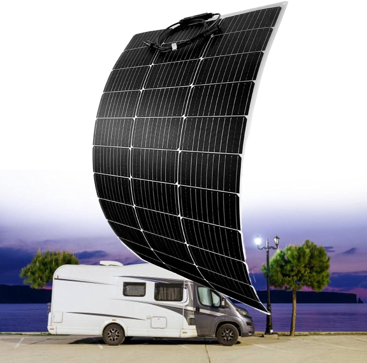 Flexibel Zonnepaneel - Semi-flexibel Paneel - Off-grid Energie - Ultralicht en Superdun - 200W - Zwart