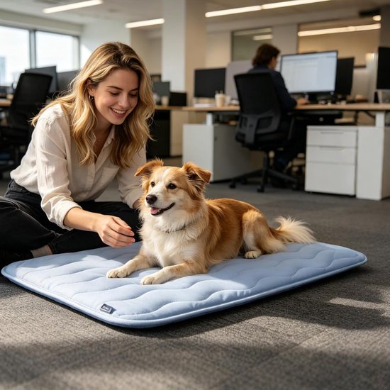Koelmat Hond - Huisdier Slaapmat - Hitte Verminderen - Ademend en Wasbaar - XL - Lichtblauw — afbeelding 5