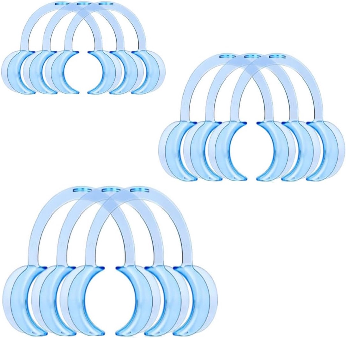 SnelShoppen - Dental Cheek Puller 12pcs C-vormige Autoclavable Tanden Whitening Mondopeners, 3 Maten Duidelijke Lip Wangen Trekker voor Tandarts, Mond