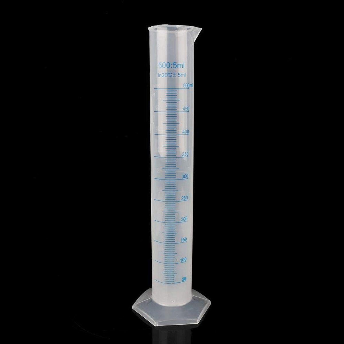 SnelShoppen - Plastic Maatcilinder 500Ml - Herbruikbare Maatcilinder met Stabiliteitsbasis voor Keuken, Bar, DIY, Feest en Bakken