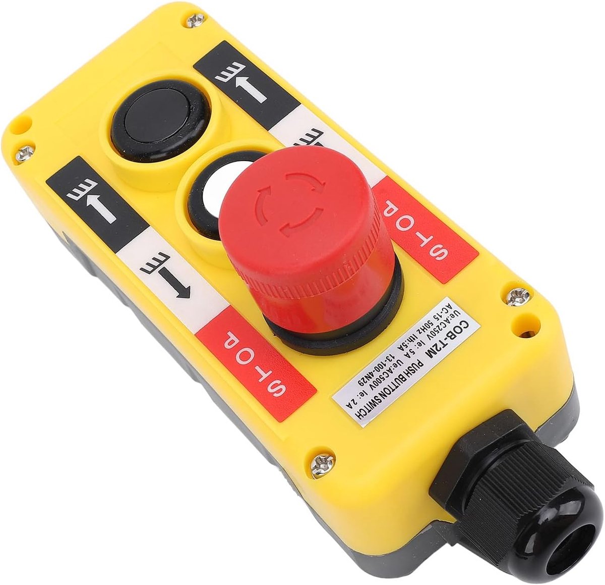 SnelShoppen - Crane Hoist Controller Drukknop Schakelaar Waterdicht 2 Sleutels IP68 Industriële Afstandsbediening Met Noodstop Voor Elektrische Kraan