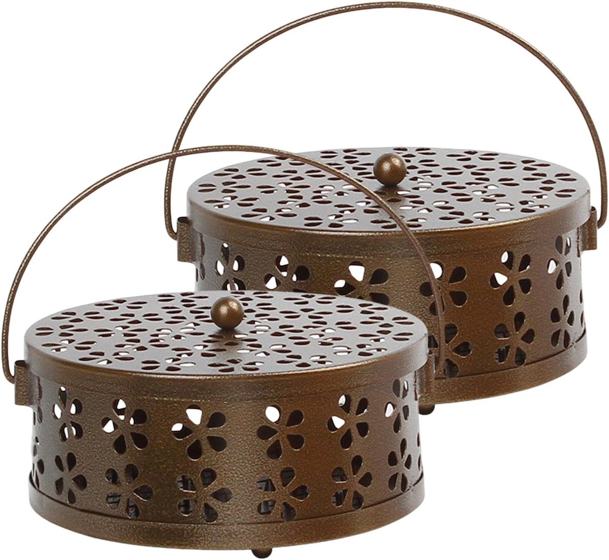 SnelShoppen - Incense Holder 2 Stuks - Klassiek IJzeren Spiral Mosquito Winddicht Incense Houder - Voor Thuis, Camping en Reizen - Veilig en Draagbaar