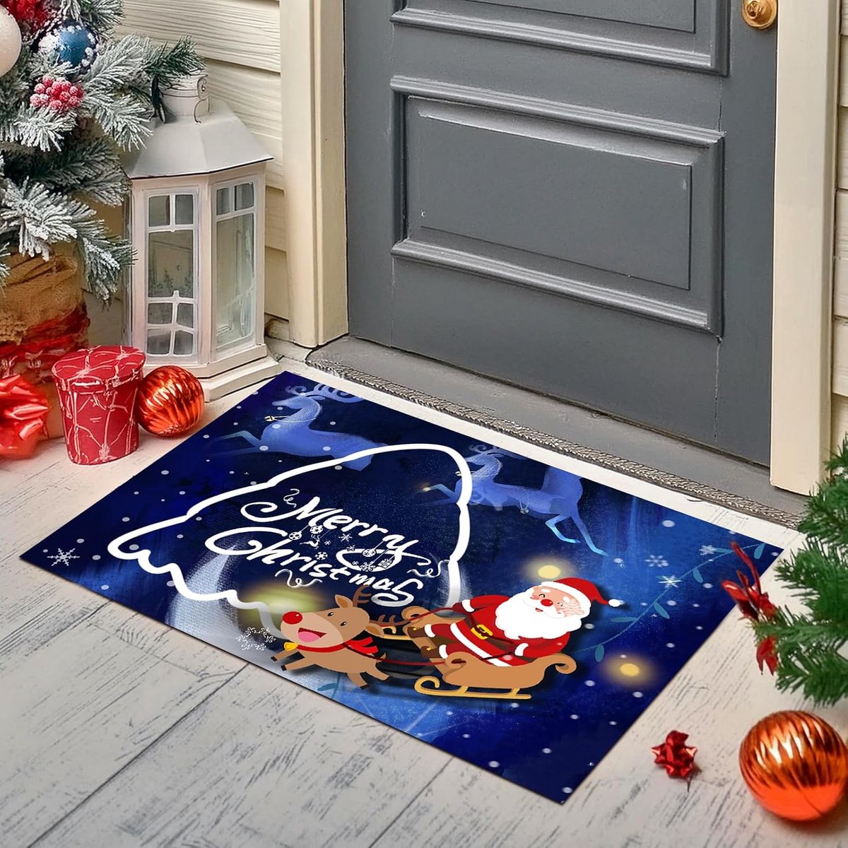 SnelShoppen - Kerst Badmat, Antislip, Schimmelbestendig, Grappige Kerstdecoraties, 40x60cm, Sneeuwman, Wasbare Douchemats, Absorberende Kerst Badmat,