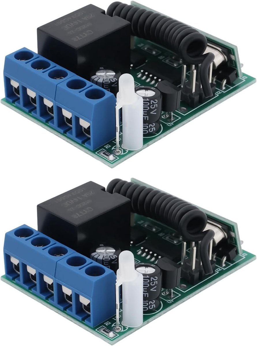 SnelShoppen - 2 Stuks 433MHZ Ontvanger Controller Met Afstandsbediening Signaalversterker 12V 10A Voor Diefstal Alarm, Afstandsbediening Deurslot, Ele