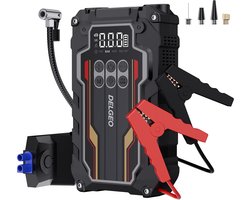 Delgeo 12V 2-in-1 Jumpstarter Voor Auto - 1000 mAh Powerbank - Startkabels - Jumpstarters - LED scherm - Alle Voertuigen - Booster - Incl. Opberghoes