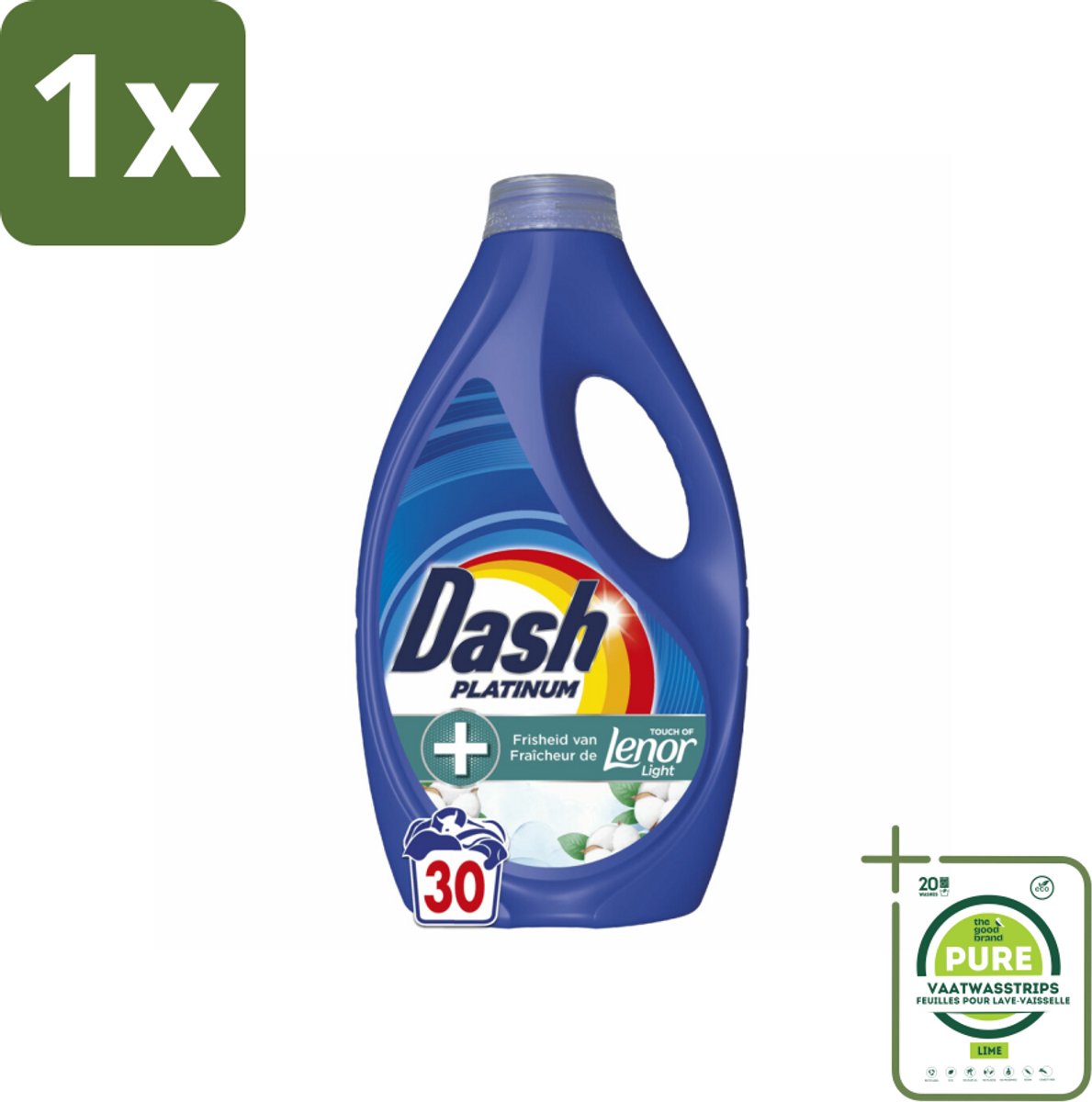 1 x Dash – Wasmiddel – Katoen Fris – 1350 ml - Wasmiddel - Vlekverwijdering - Katoengeur - Frisheid - Wasprogramma