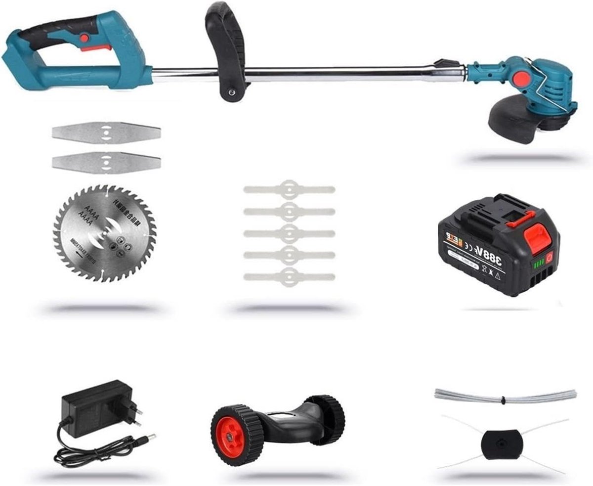 Snaartrimmer en Kantensnijder - Elektrische Grastrimmer Heggenschaar - Tuinonderhoud Snoeien - Verstelbare Handheld - 1800W - F