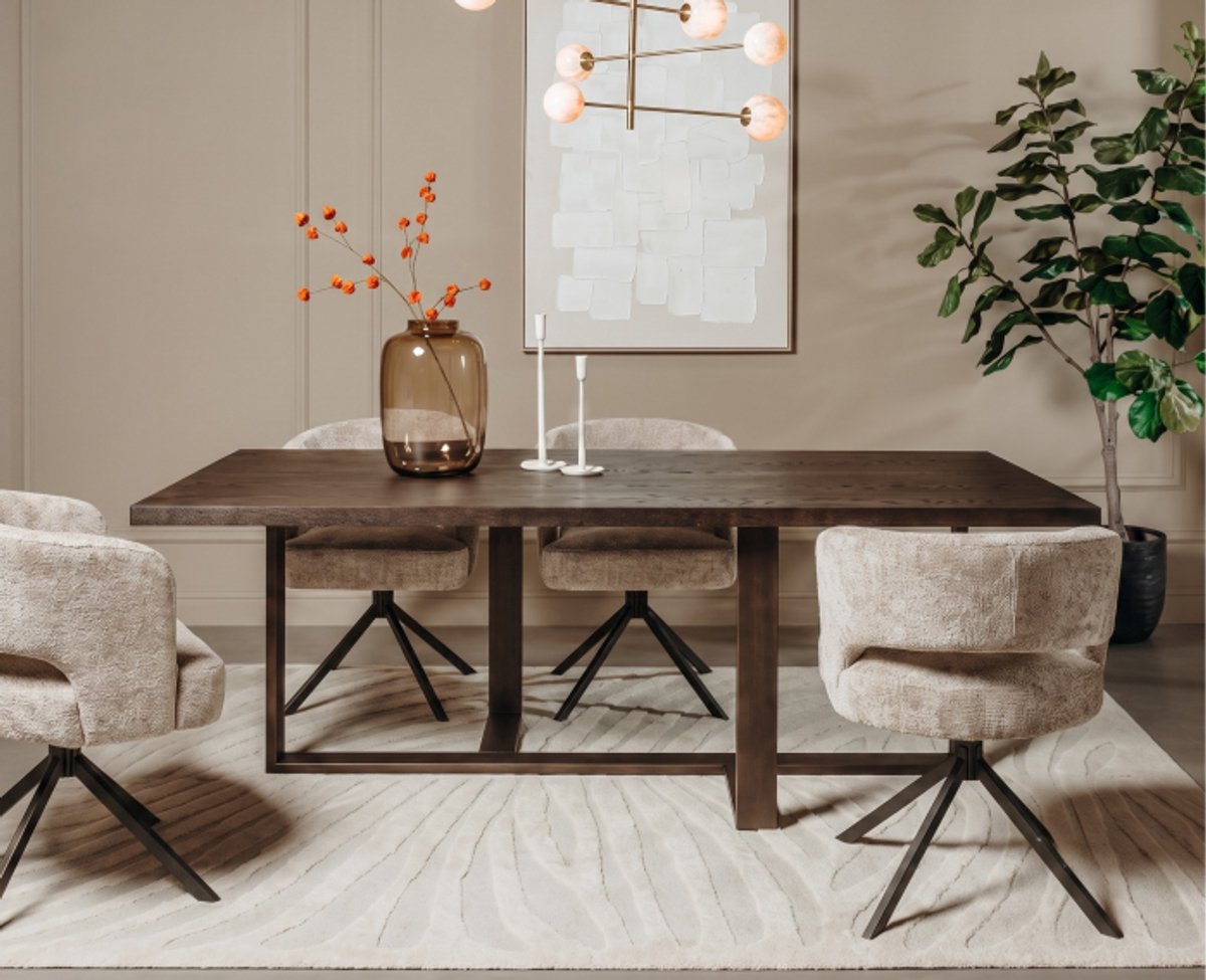 Tower Living Eetkamertafel Mincio Deens Ovaal 200cm Bruin