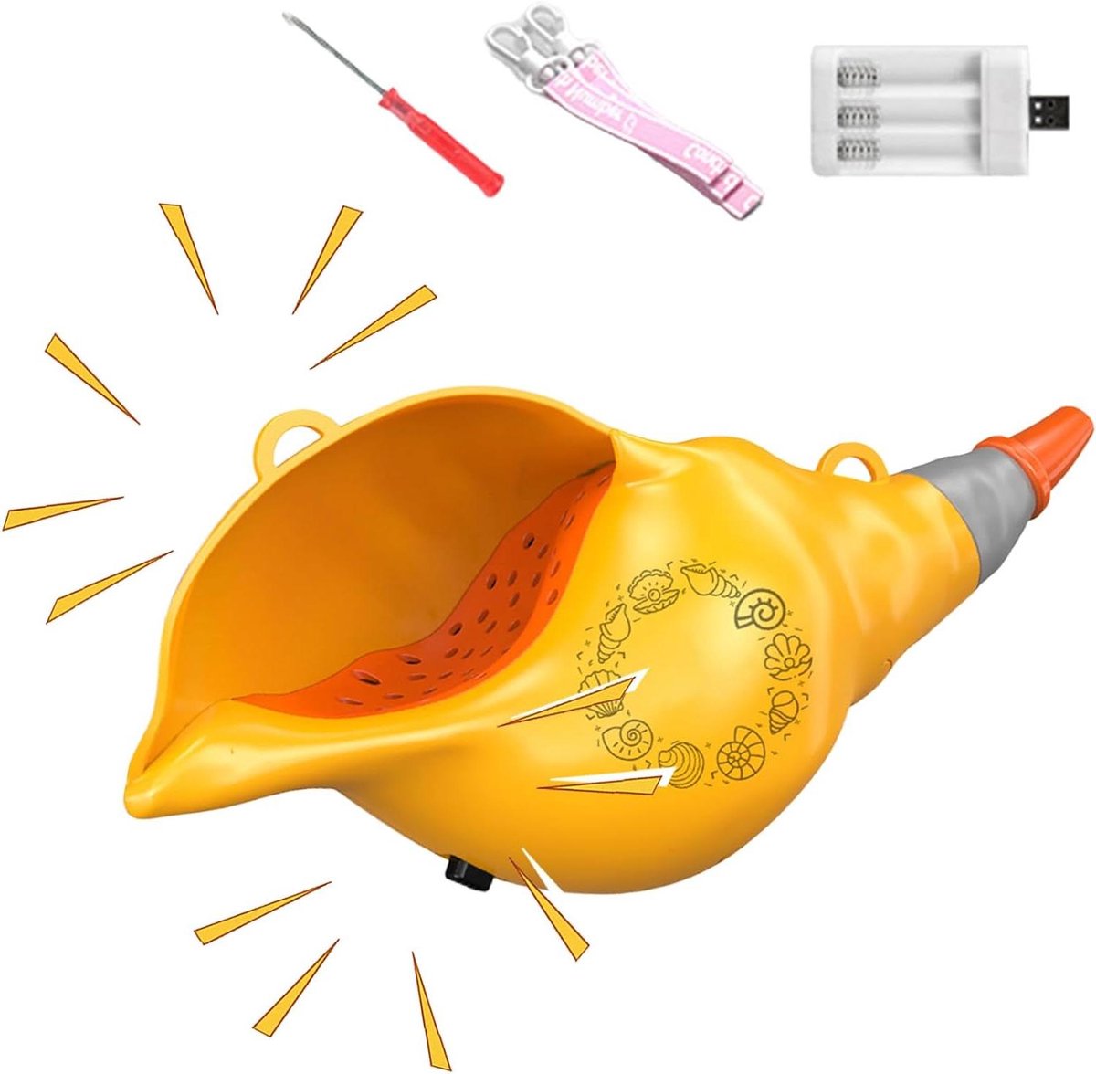 Muziekinstrument Kinderen - Speelgoed Trompet - Muziek Leren - 54 Geluidseffecten - 23 x 11 x 13 cm - Oranje