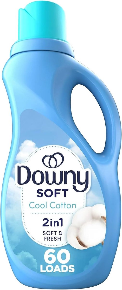 SnelShoppen - Downy Wasverzachter Vloeistof Koele Katoengeur, 1,31 L, 60 Wasbeurten, Zachte en Frisse Geur, Perfect voor Kleding en Huishoudtextiel