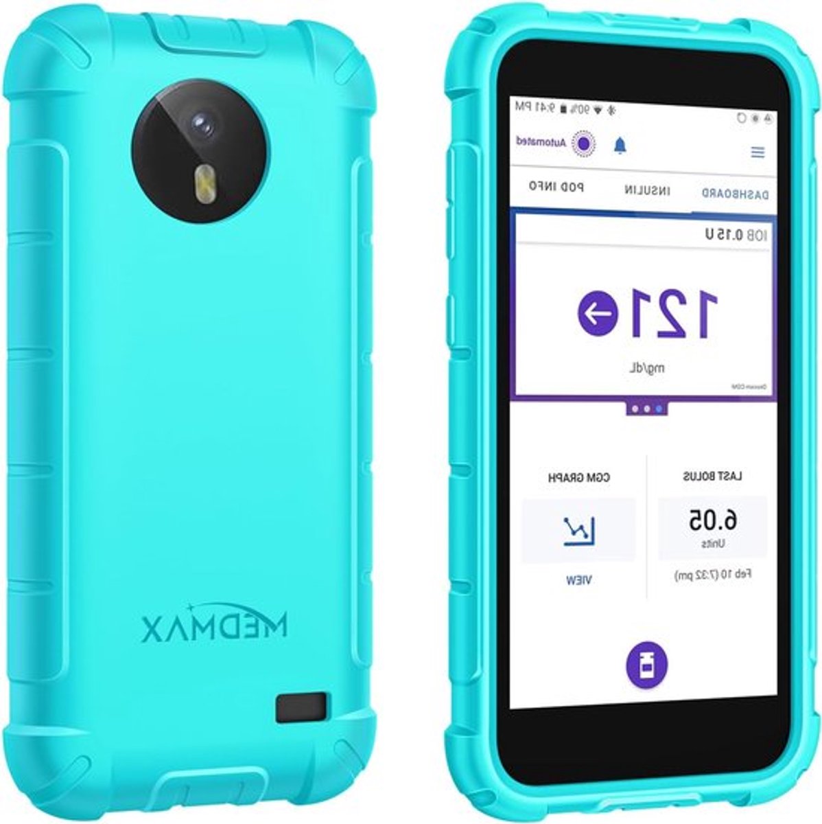 Siliconen Hoes voor Omnipod 5 - Lichtgewicht Schokbestendig en Antislip Beschermhoes met Dexcom G7 Uitsparing (Muntgroen) - Perfecte Bescherming voor Diabetes Apparatuur