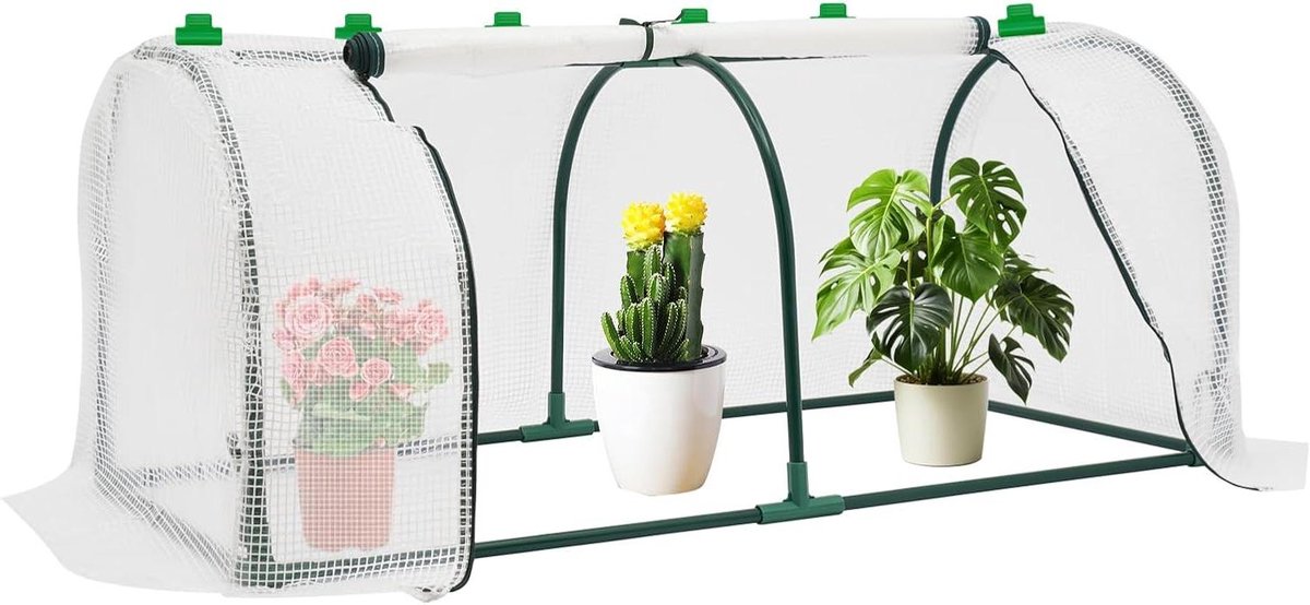 Kleine Kas - Mini Broeikas Plantenkas - Planten Kweken - Roestvrij Frame - 120x60x50 cm - Groen