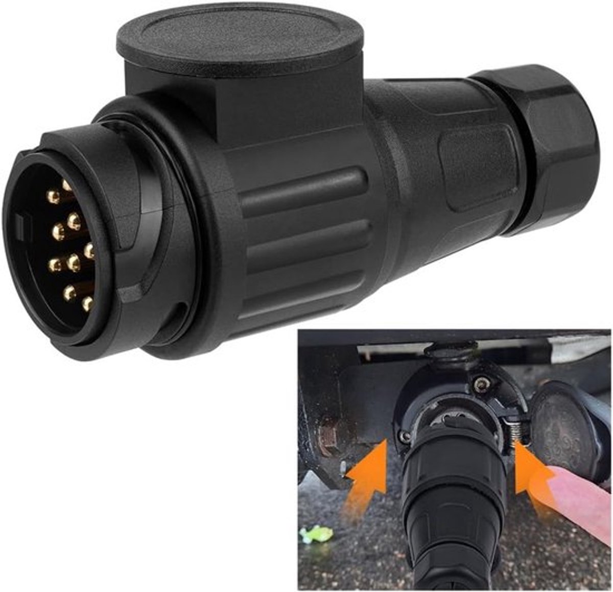 13-polige 12V aanhangwagenstekkeradapter voor auto, caravan en tractor - Betrouwbare aansluiting en eenvoudige installatie