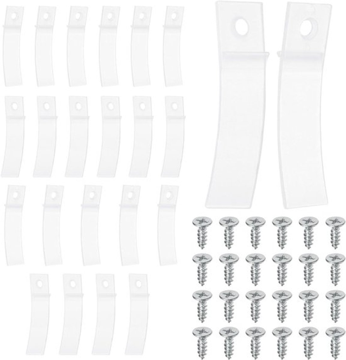 Antislip lade-stoppers, 24 stuks Transparante PVC-stoppers met schroeven voor meubels, vloerreparatie en organisatie van lades (2.36" x 0.63" x 0.08")