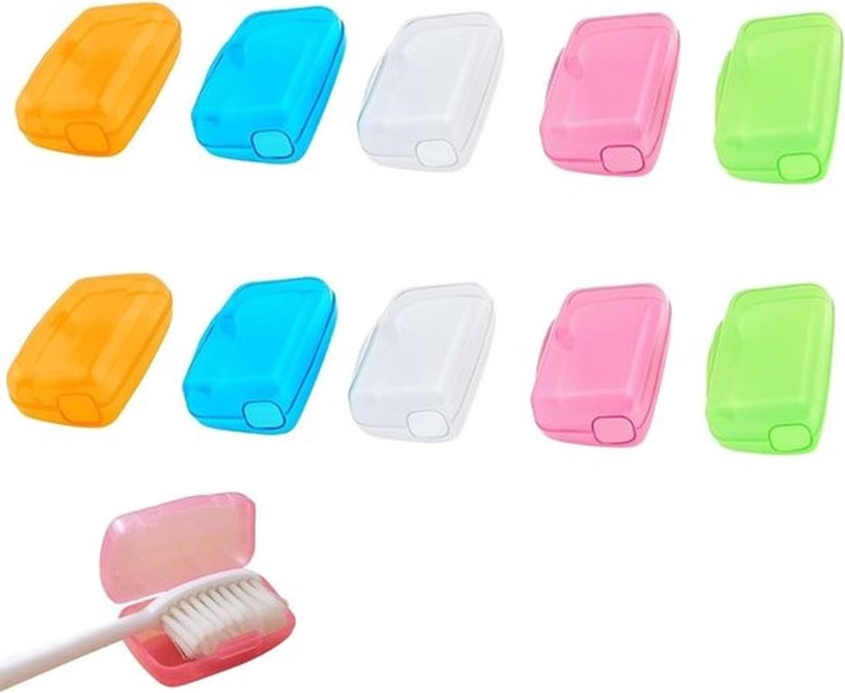 Set van 10 Draagbare Tandenborstel Beschermers voor Thuis, Kantoor en Reizen, Kleurrijke en Moderne Tandenborstel Caps met Bescherming en Hygiëne