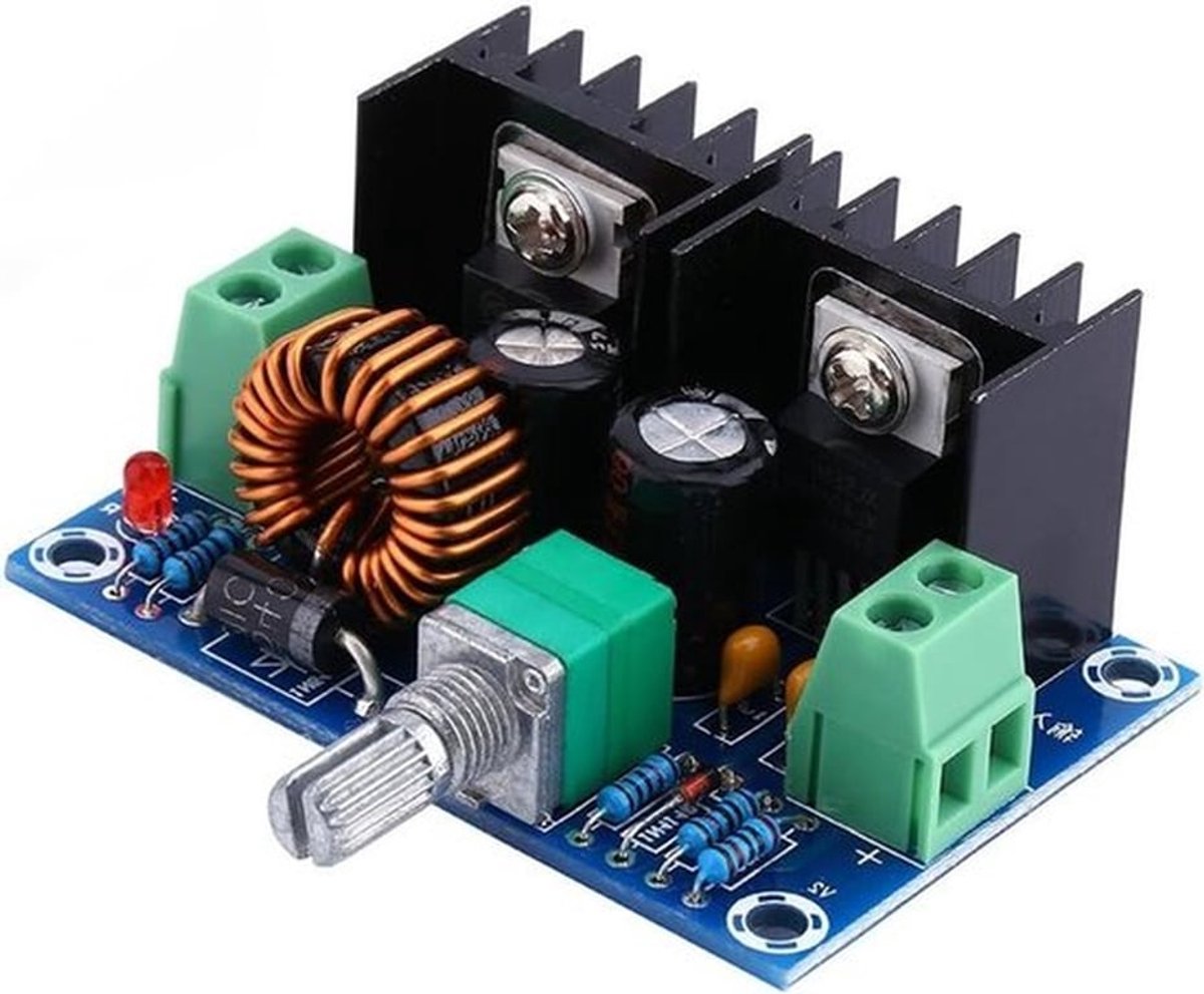 Buck Converter 4-40V naar 1.25-36V 8A 100W spanningsregelaar voor auto-, audio- en LED-display met verstelbare knop en hoge efficiëntie