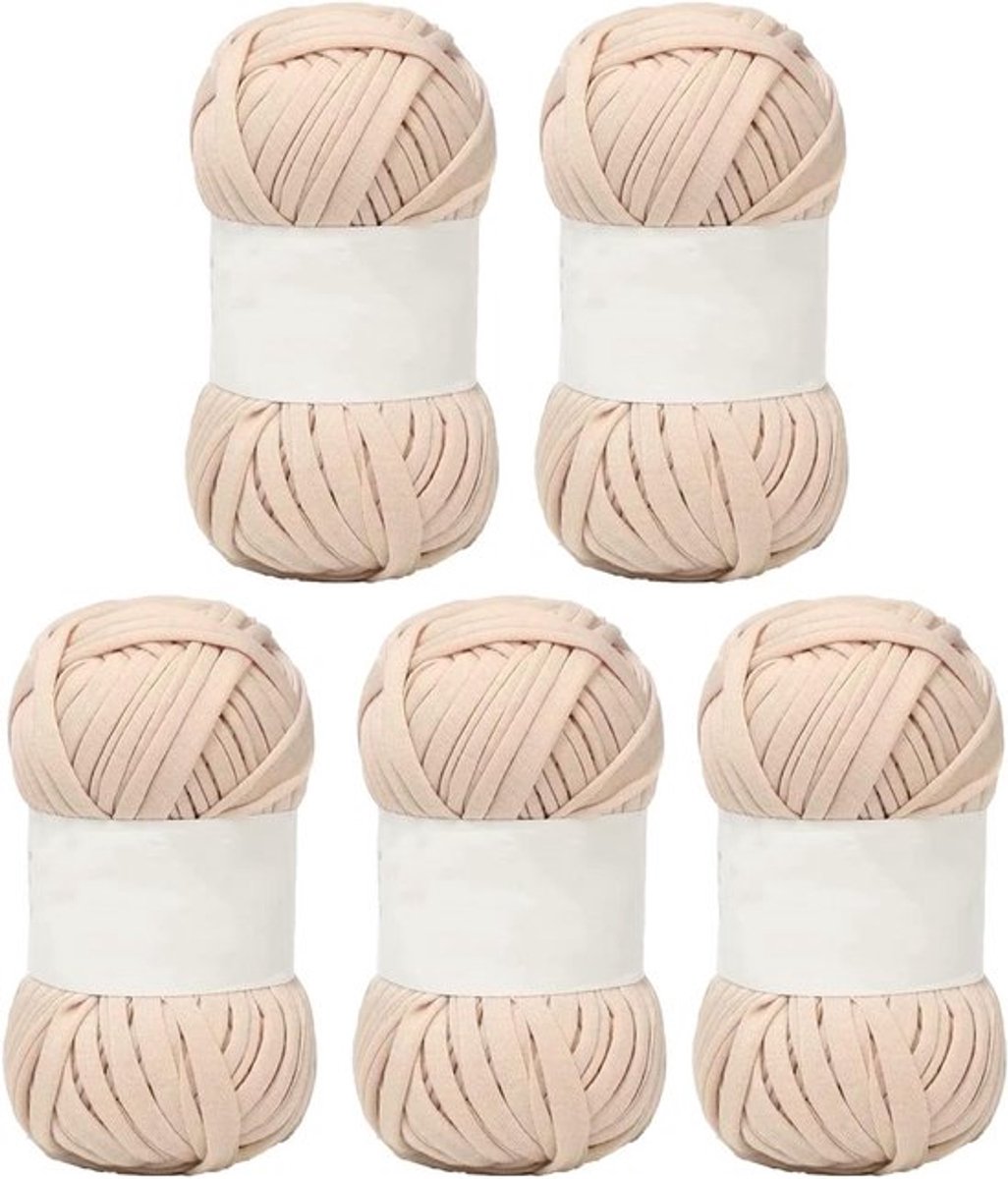 Zachte en huidvriendelijke katoenen garen in heldere kleuren voor haak- en breiprojecten - 5 stuks van 1,2 inch breed, perfect voor DIY tapijten en creatief handwerk