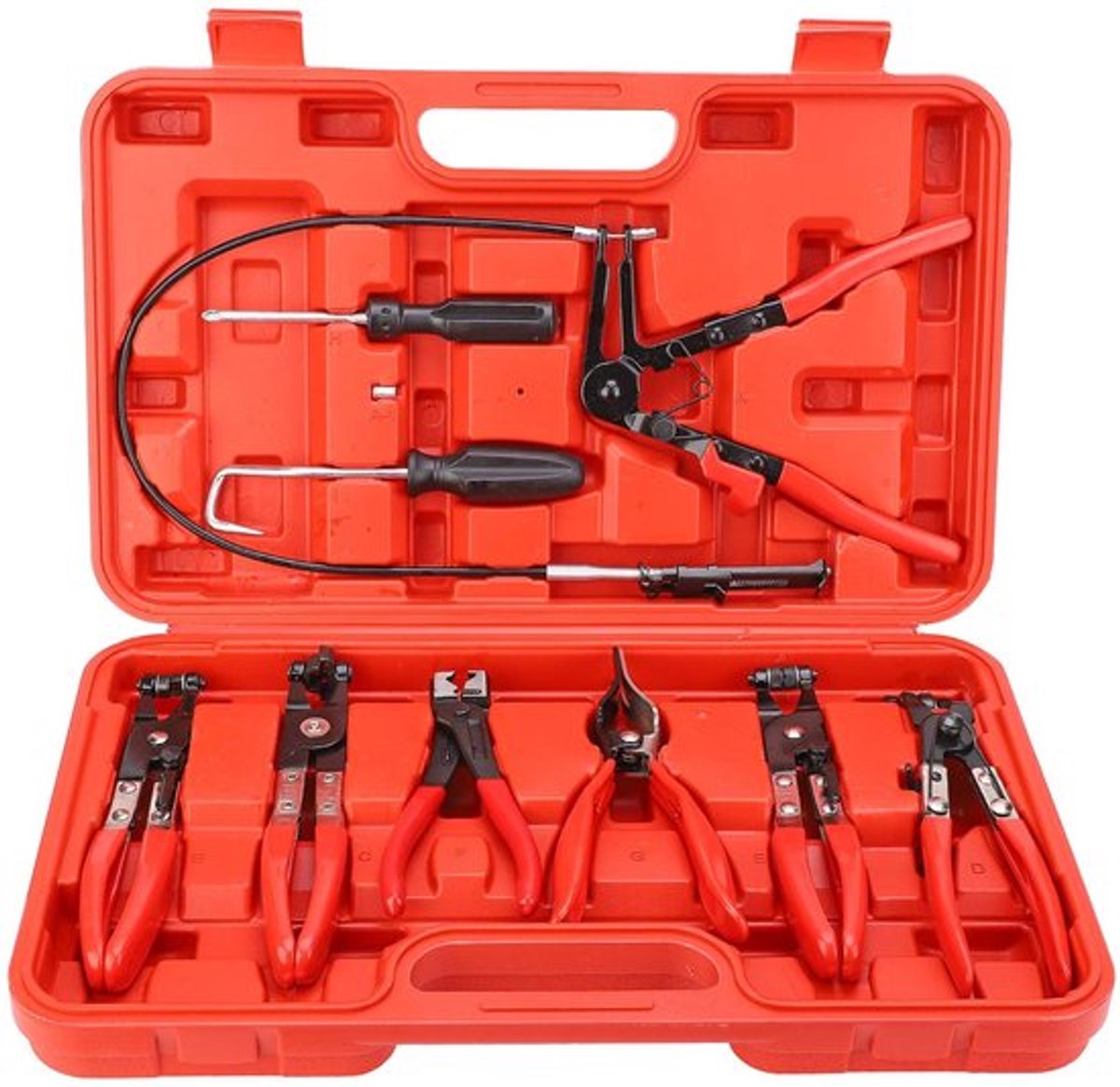 Slangklemmen Set 9-Delig - Flexibele Klemmen - Gereedschap - Professionele Ontwerp - Robuuste Constructie - Praktische Opbergtas - Tang