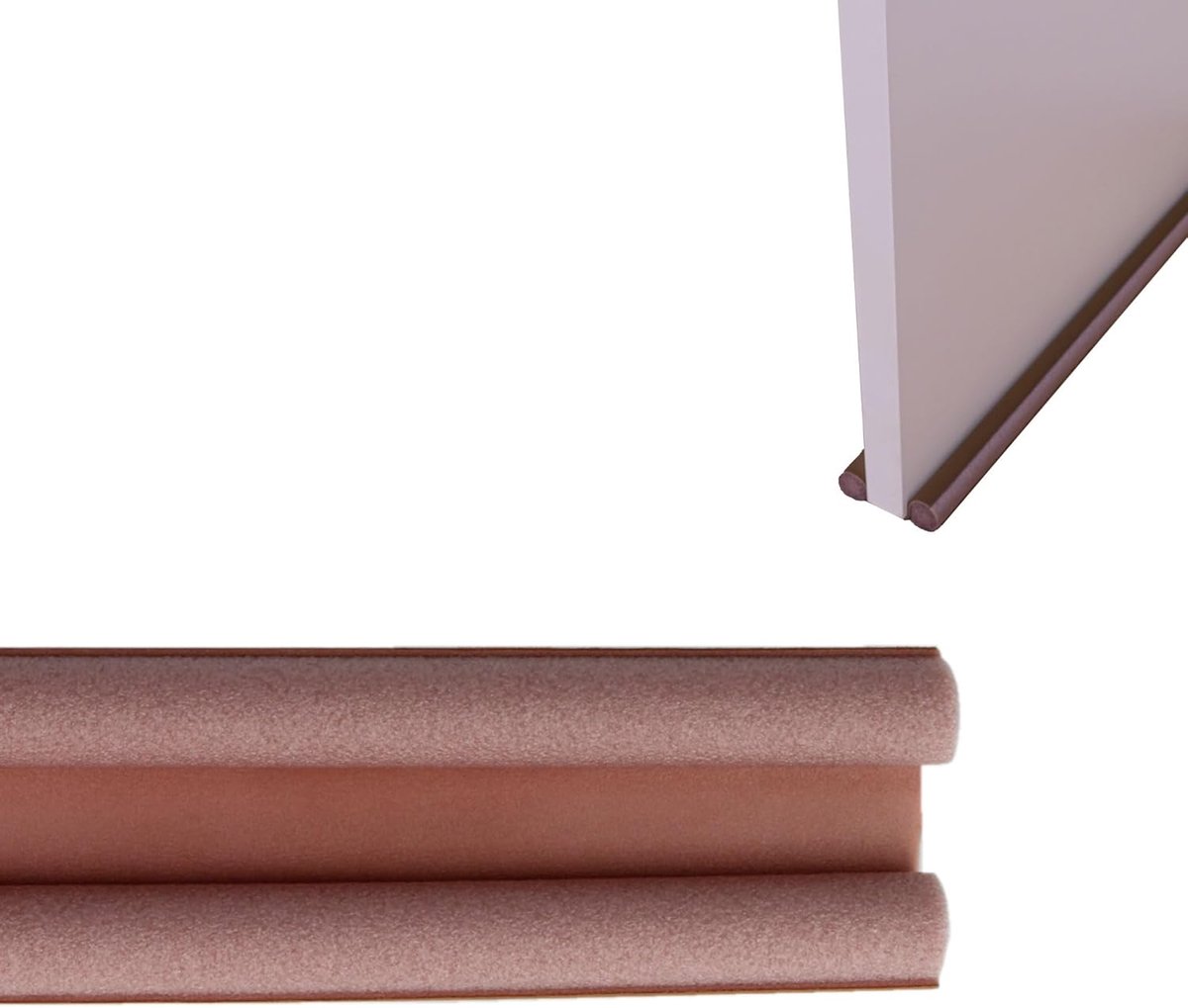 SnelShoppen - Dichtingsschuim Deurstopper - Dubbele Roller - Voorkomt Koude Lucht, Stof en Insecten - Bruin - Polyethyleen - Energiebesparing en Gelui