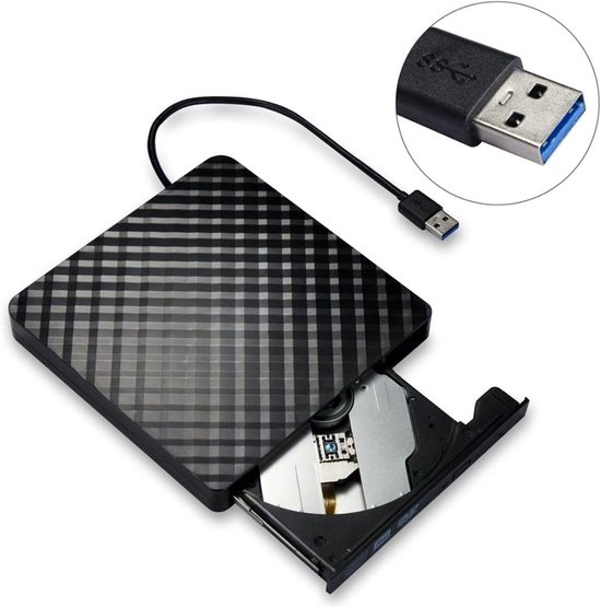 Externe DVD Brander - CD Speler - Bestanden Archiveren - USB 3.0 Poort - Ultra-slank - Zwart — afbeelding 2