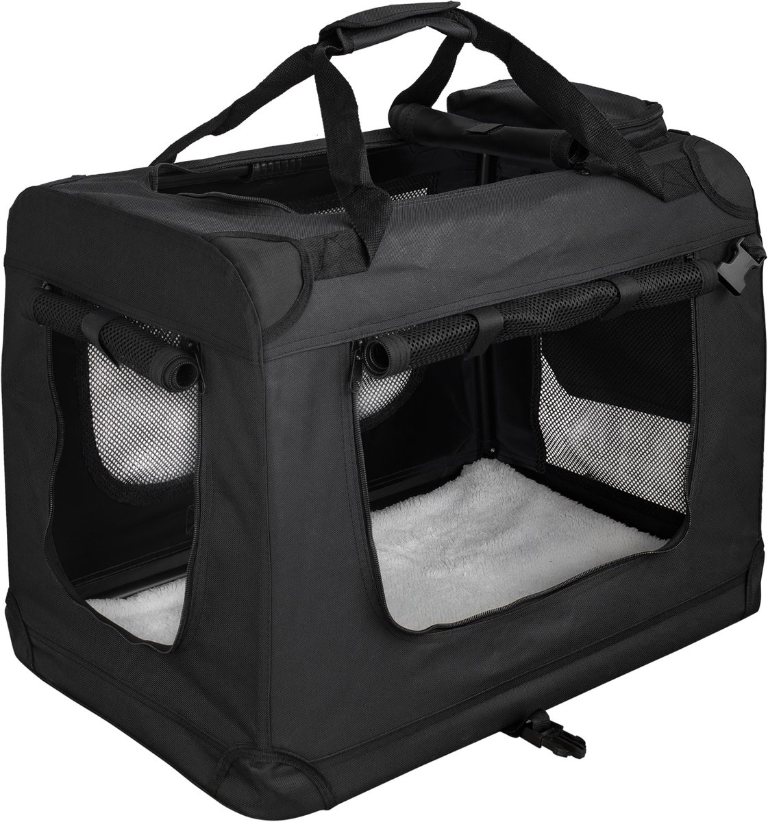 Opvouwbare Hondenbench Transporttas Transportbox Auto Honden Zwart Petigi