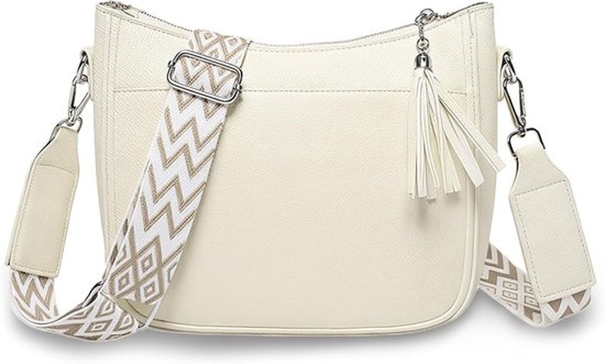 Stijlvolle crossbody tas in milky kleur voor dagelijks gebruik, perfect voor onderweg