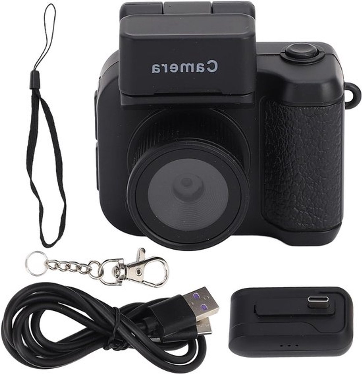 Compacte Digitale Camera met 1080P Resolutie, Mini Formaat, LED Flitser en Kleurrijk LCD Scherm voor Reisfotografie, Levensstijl en Studenten