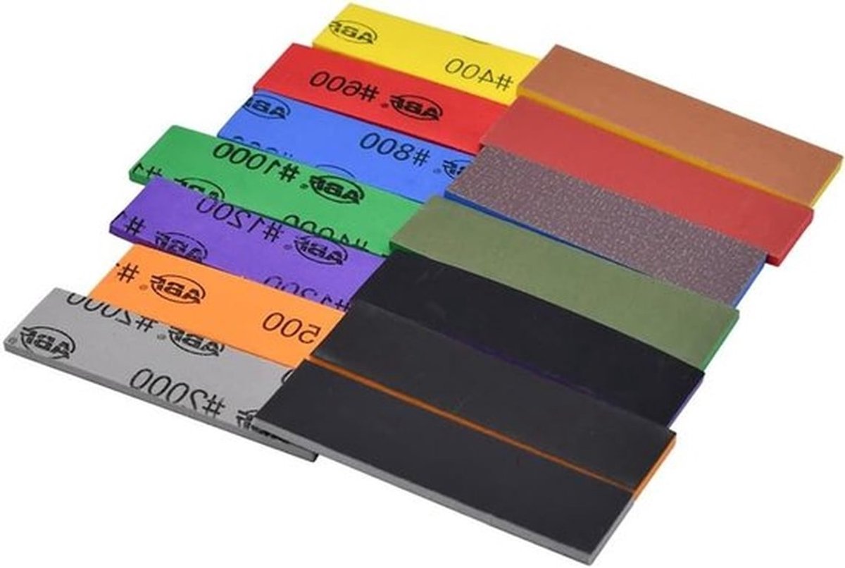 Set van 35 flexibele schuursponzen voor hout en plastic, nat en droog schuurpapier, korrelgrootte 400-2000, ideaal voor modelbouw en doe-het-zelf projecten